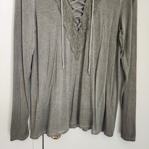 AEO American Eagle Outfitters Soft and Sexy Green/Gray Long Sleeve Shirt Large - Picture 4 of 5